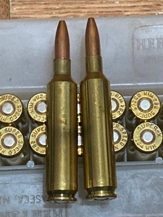 284 Win SP HP Rifle Ammo 82 rds Reloads Winchester Super Speed-img-3