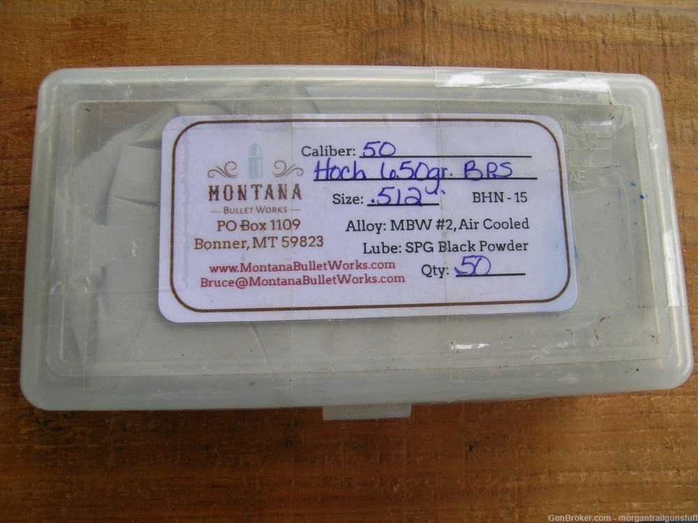 Montana Bullets (.512" Diameter) 650gr Hoch BPS Box/50 Sharps-img-1