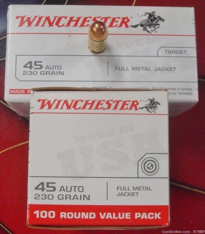 200 Winchester .45 acp 230 gr FMJ NEW ammo USA45AVP-img-0
