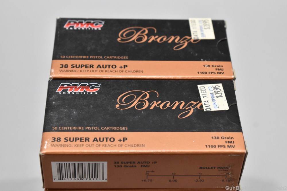 10 Boxes 500 Rds PMC Bronze 38 Super Auto +P 130 G FMJ-img-1