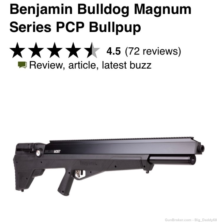 Benjamin Bulldog M357 357/9mm rifle! No licenses required!-img-15