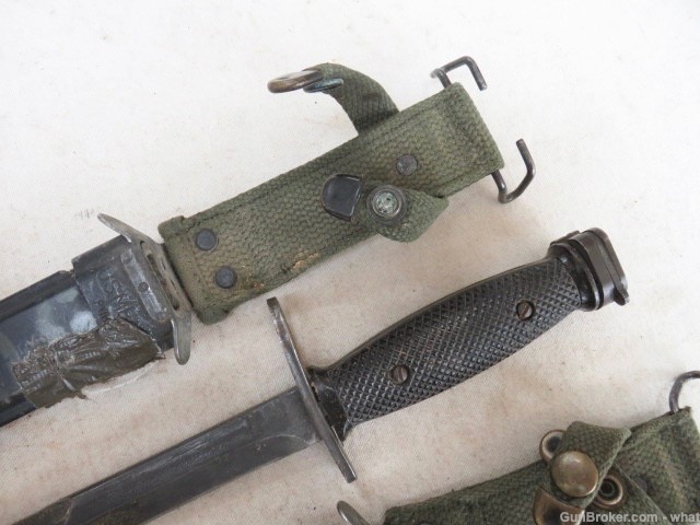 2 USGI M7 AR-15 M16 Bayonets & Scabbards Bayonet + M8A1 Scabbard-img-4