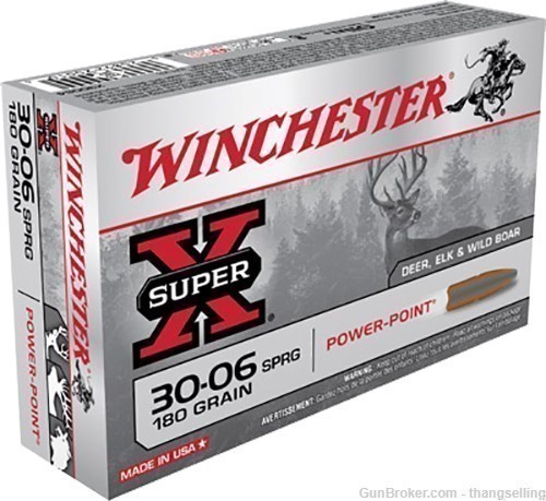 40 Rounds Winchester Super-X 30-06 Rifle Ammo Hunting Power Point 180 Gr-img-0