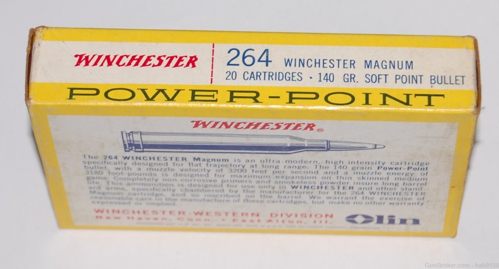 Vintage Full Box of Winchester Super-Speed 264 Win Mag w/ 140 gr Soft Point-img-5