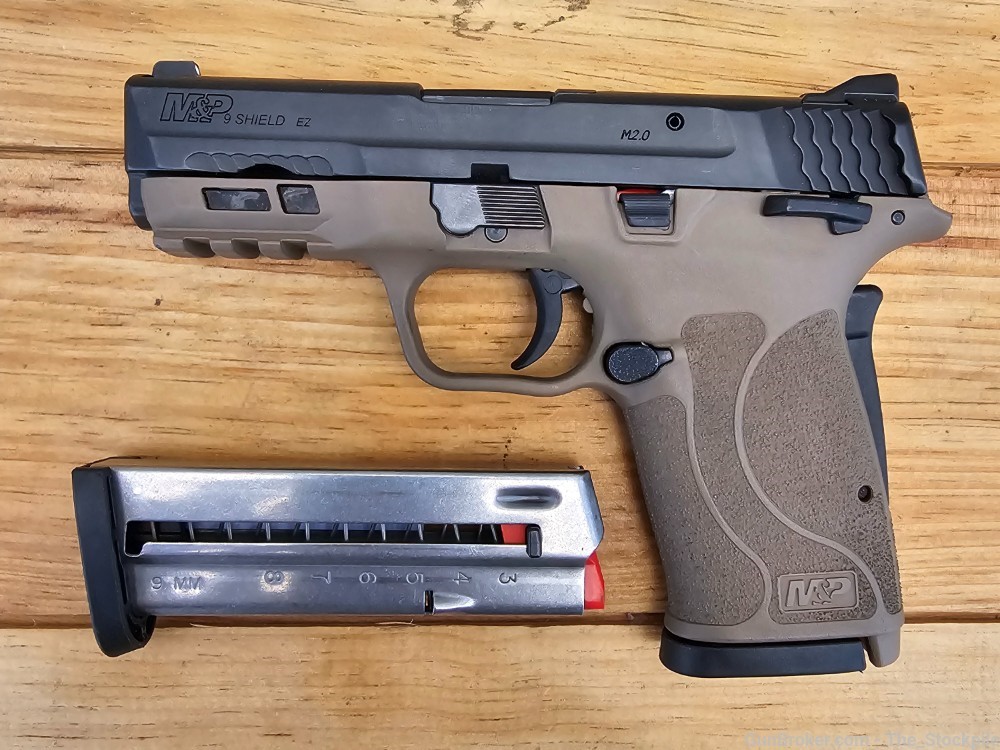 Smith & Wesson M&P 9 Shield EZ M2.0 9mm Luger FDE Frame Black Slide 2 Mags-img-1