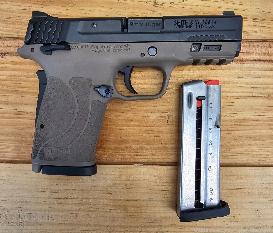 Smith & Wesson M&P 9 Shield EZ M2.0 9mm Luger FDE Frame Black Slide 2 Mags-img-0