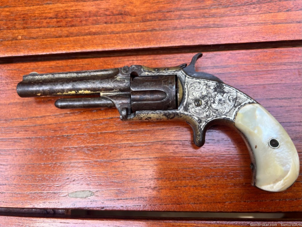 Antique Nimschke Style Gilded &Engraved Smith& Wesson 1&1/2 2nd Issue #5499-img-0