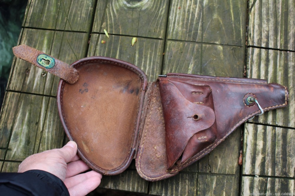  RARE WWII Japanese Type 26 Revolver Leather Holster with ammo !-img-1