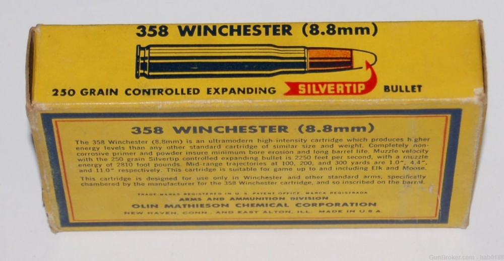 Vintage Full Box of Western Super-X 358 Winchester w/ 250 gr Silvertip-img-2