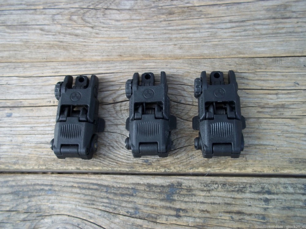 Set of Three Magpul MBUS AR15 AR 15 M4 Black Rear Sights-img-0