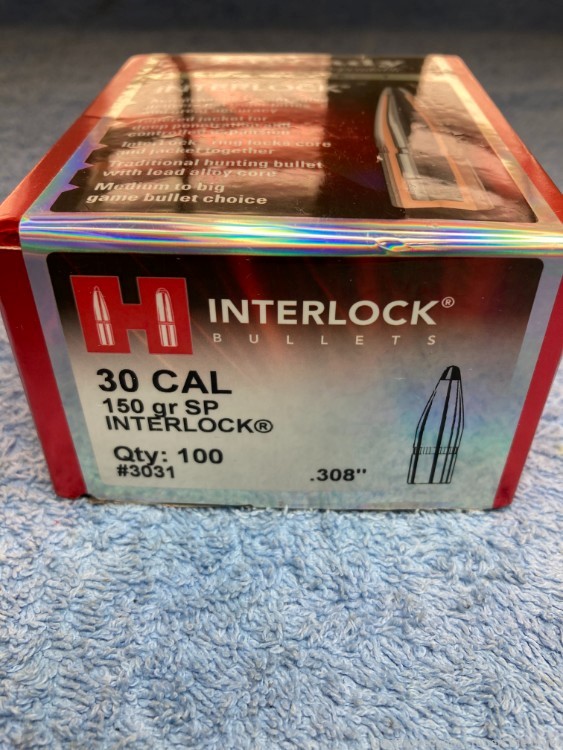 30 Cal 150 Gr SP Interlock, Hornady, Quantity 100-img-0