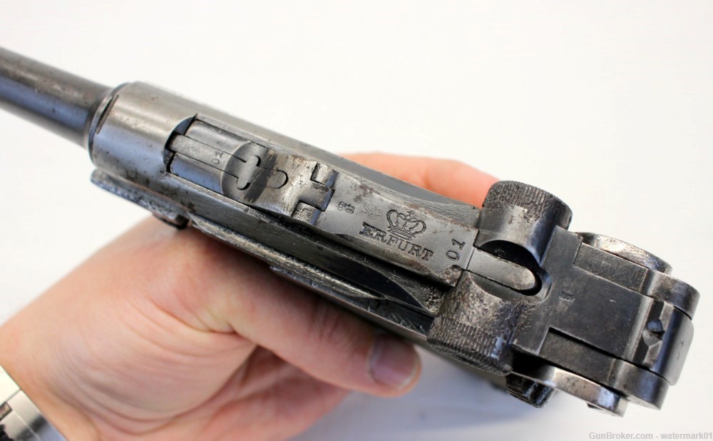 vintage ERFURT LUGER semei-auto pistol MATCHING NUMBERS parts repair -img-12