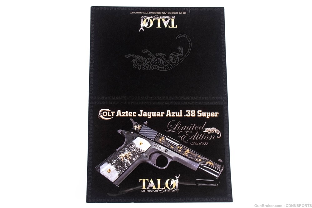 TALO Colt 1911 Aztec Jaguar Azul .38 Super 245 of 300 NEW FROM 2019-img-8