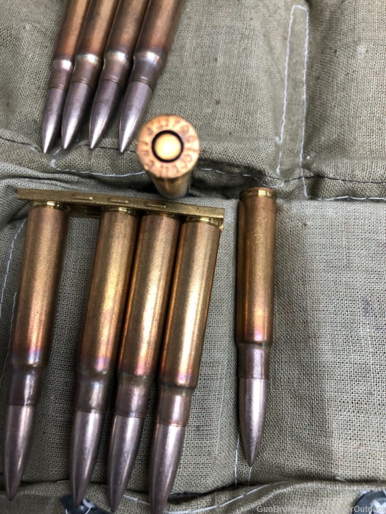Turkish made 7.9mm/8mm Mauser in 2 bandoleers for a total of 140rnds -img-3