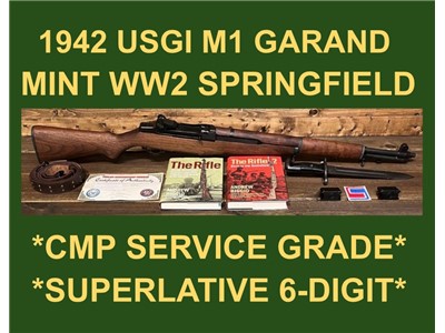 M1 GARAND1942 SPRINGFIELD CMP SERVICE GRADE SUPERLATIVE RIFLE WW2 WWII