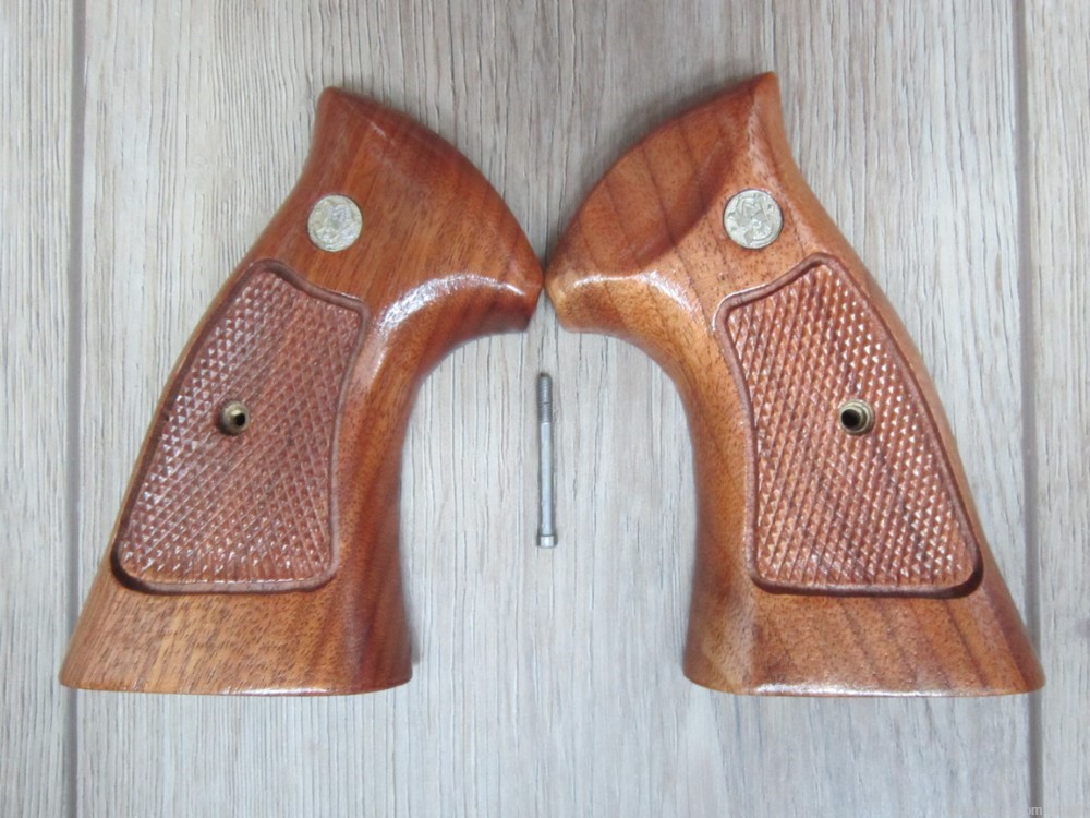 S&W N Frame Grips Vintage Factory Walnut Target Football Cut Smith & Wesson-img-8