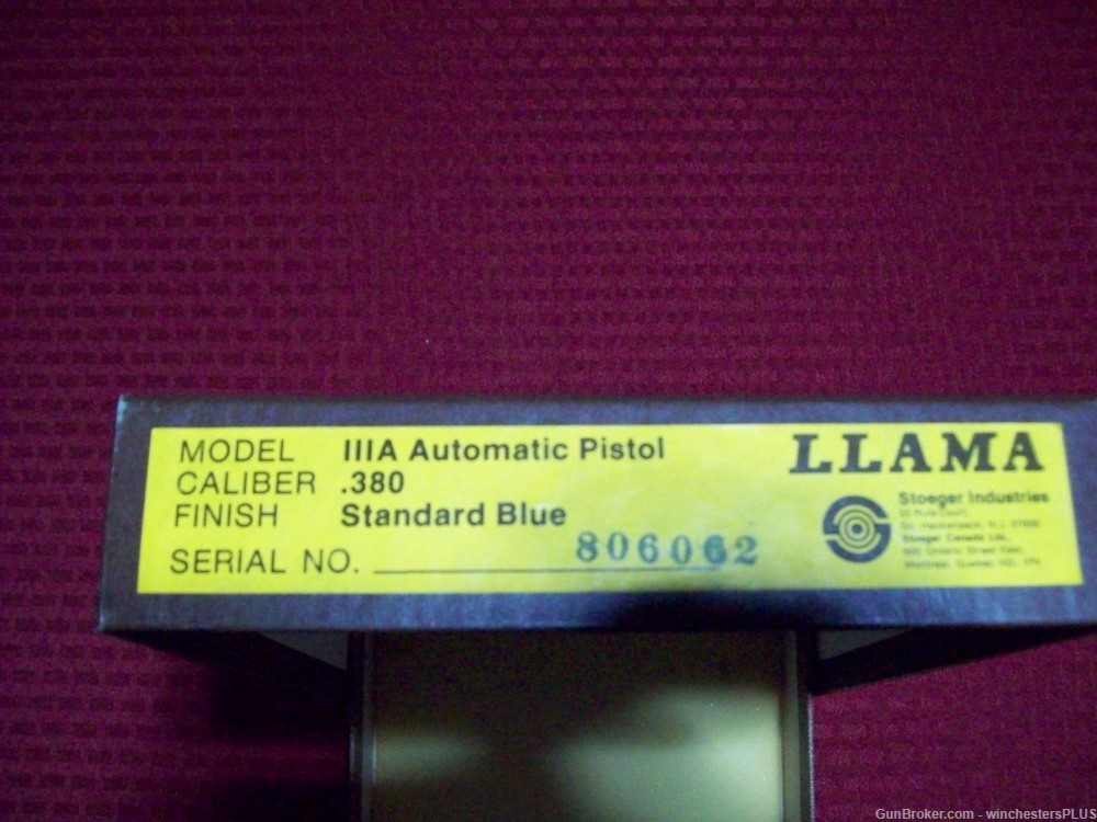 LLAMA MODEL 111A  AUTOMATIC PISTOL .380 BOX ONLY NO PISTOL-img-1