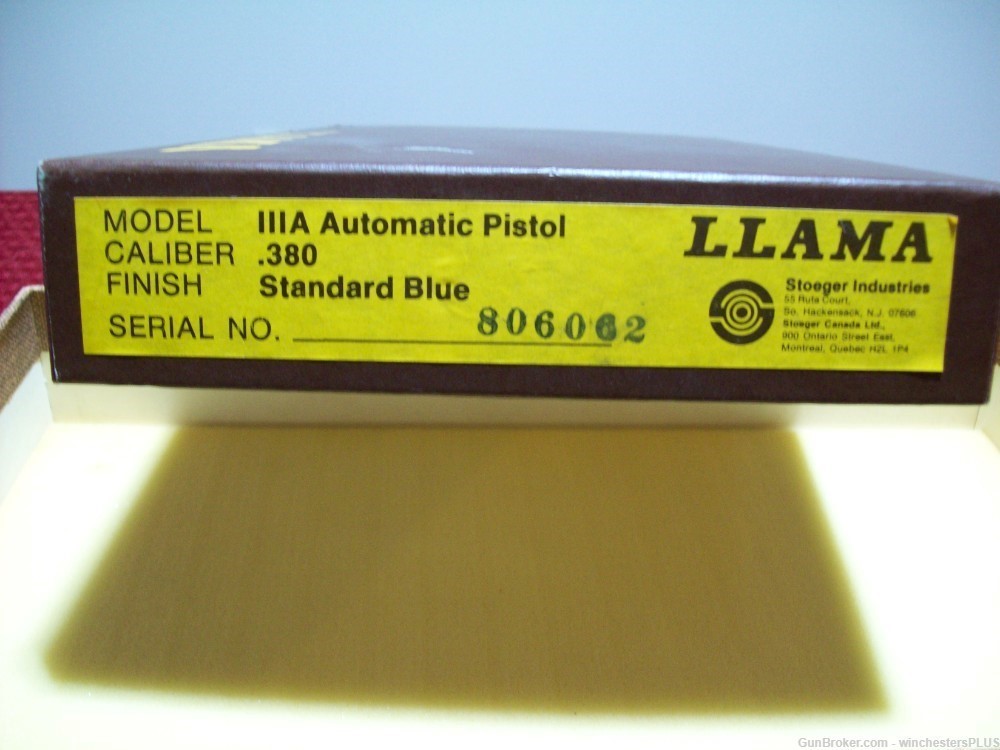 LLAMA MODEL 111A  AUTOMATIC PISTOL .380 BOX ONLY NO PISTOL-img-4