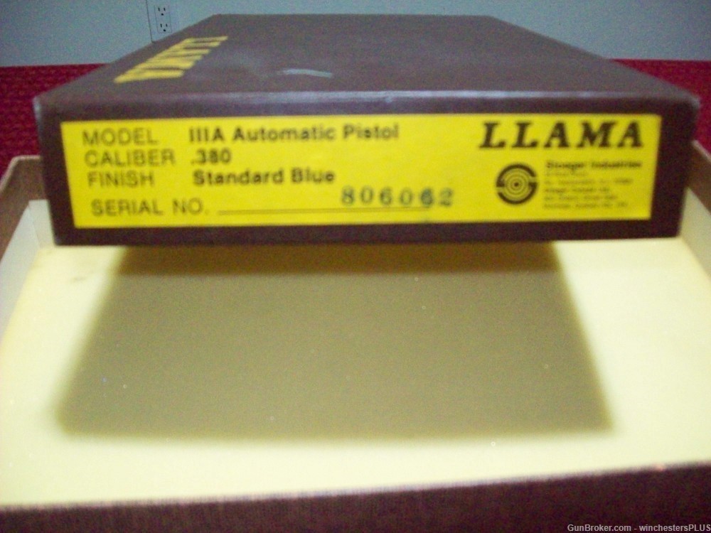 LLAMA MODEL 111A  AUTOMATIC PISTOL .380 BOX ONLY NO PISTOL-img-3