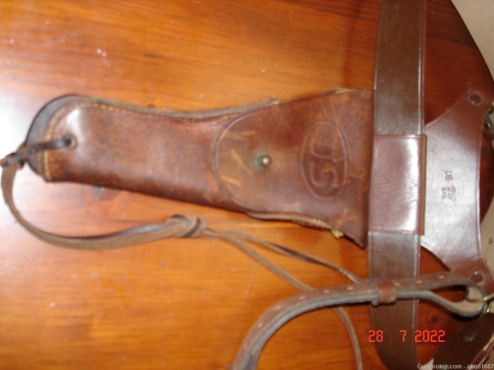 WWII Military Police holster Sam brown belt rig Milwaukee 1942 -img-1
