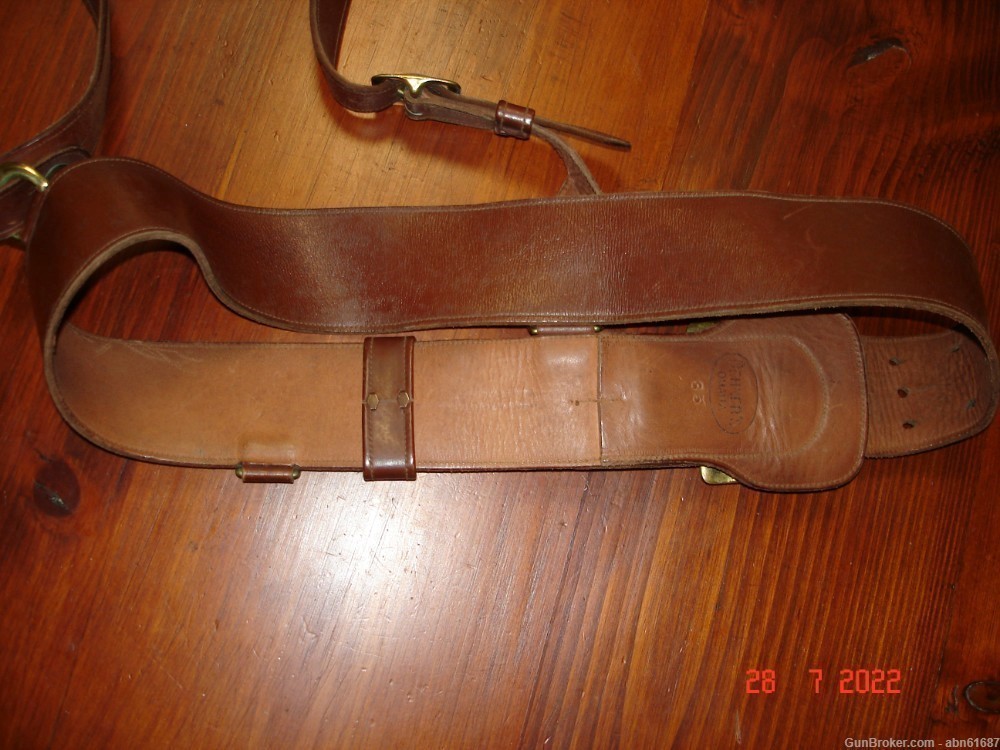 WWII Sam brown belt cross shoulder strap rig DEHNER's Omaha made sz 35-img-3