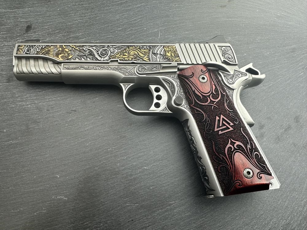 FACTORY 2ND - Kimber 1911 Custom Engraved Viking Warrior AAA by Altamont-img-0