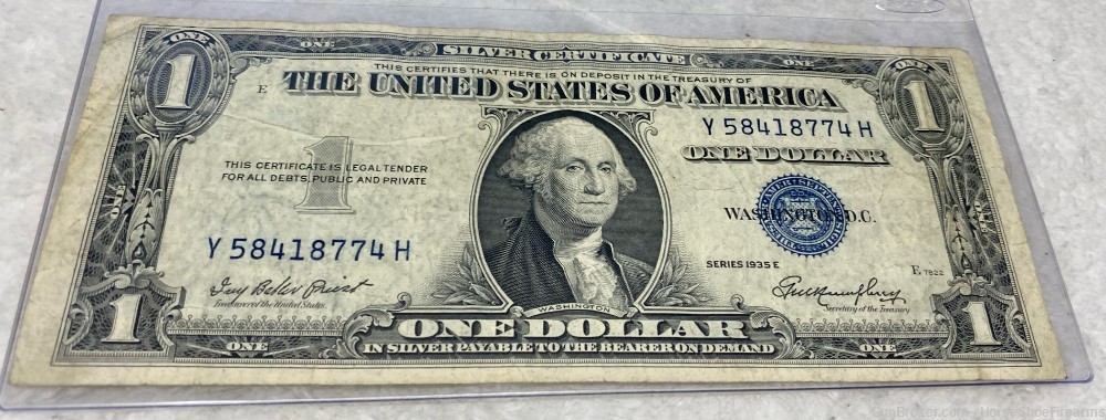USA 1 Dollar Silver Certificate No Motto 1935E IBP / GMH #Y58418774H-img-0