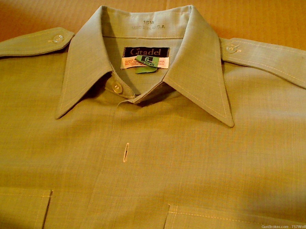 Citadel US Army Officers #469 Light Green Light Dress Shirt 15 1/2 Blend-img-0