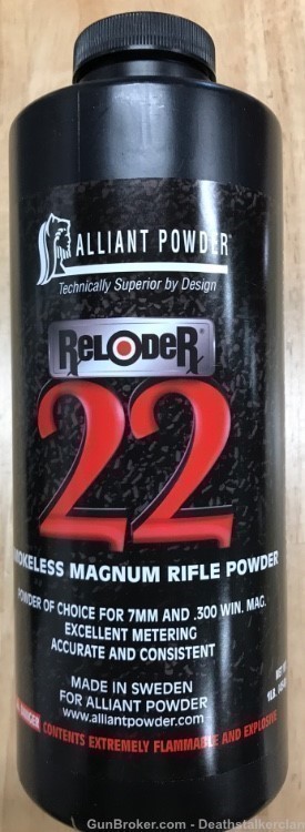 New 2-1 lb bottles of Alliant Reloder 22, RL22 smokeless powder-img-0