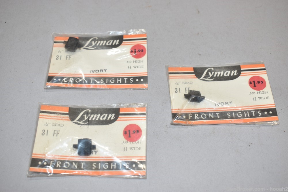 Small Lot 9 Lyman Marbles Redfield Ivory Gold Bead Front Sights -img-4