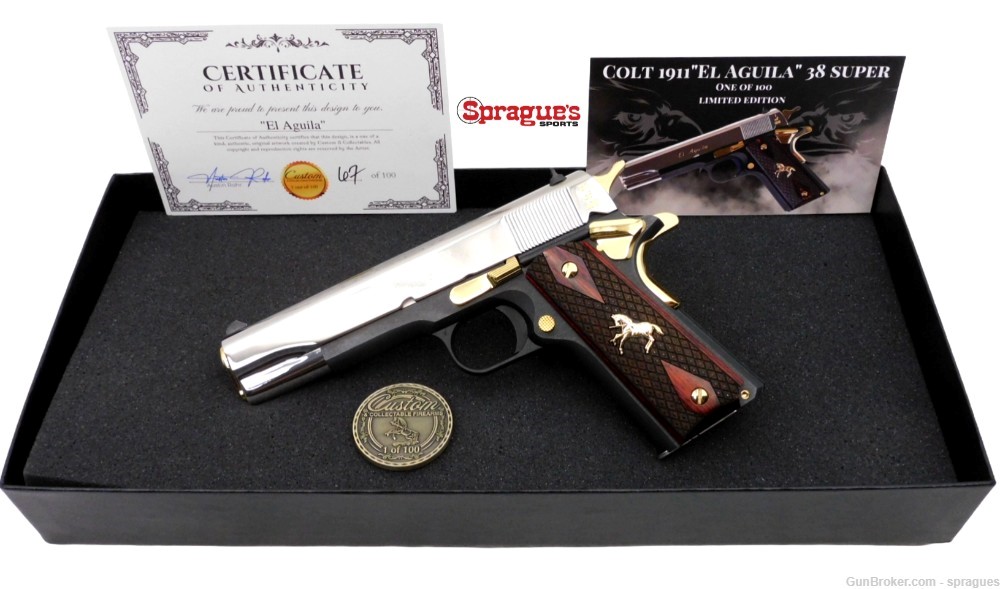 Colt 1911 Government "El Aguila" Limited Edition 1of 100 5" 38 SUP *NEW*-img-0