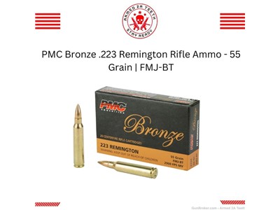 PMC Bronze .223 Remington Rifle Ammo - 55 Grain | FMJ-BT