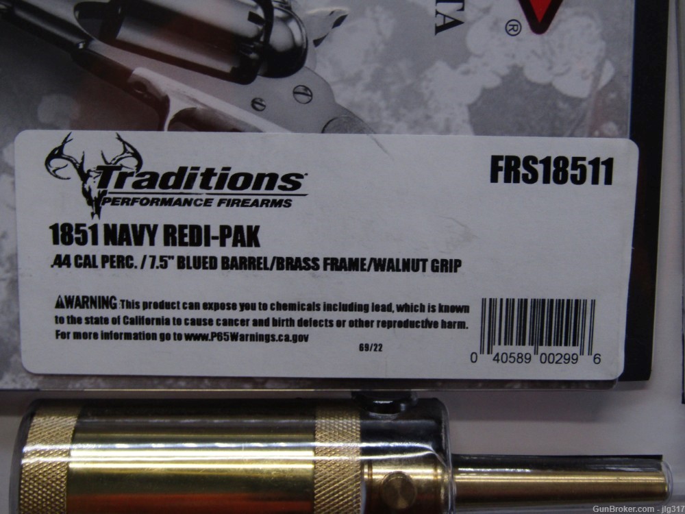 New Traditions 1851 Navy 44 Cal Black Powder Revolver Ready Pack FRS18511-img-2