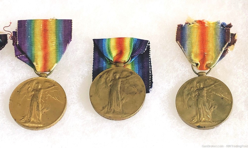 Vintage WWI British Victory Medal Collection Of 5 - Named - In Case-img-2