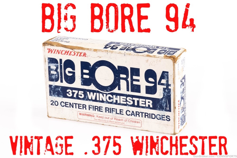 Winchester Vintage Ammo .375 Winchester BIG BORE 94 20rds from 1981-img-0