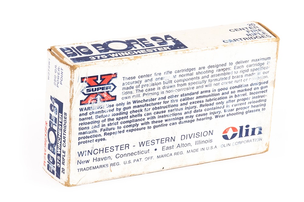 Winchester Vintage Ammo .375 Winchester BIG BORE 94 20rds from 1981-img-2