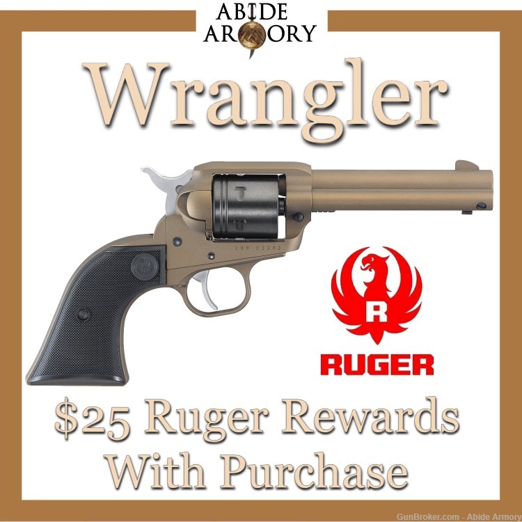 Ruger Wrangler 22 LR 2024 CLOSEOUT 6Rd Bronze State Compliant New Rebate-img-0