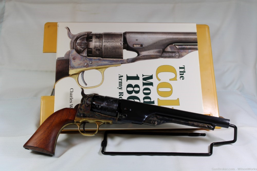 Colt Mod1860 Army 2nd Gen 44 Black Powder; Book Included; "Antique" No FFL-img-0