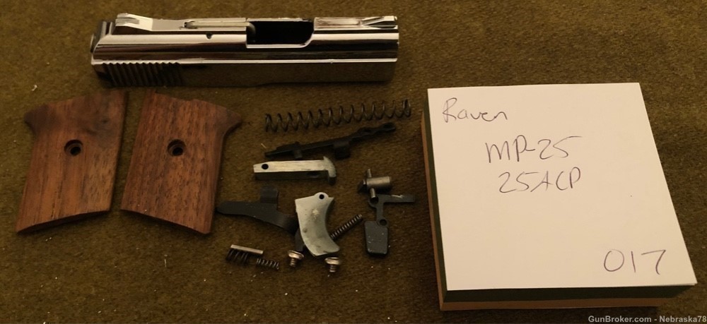 Raven MP-25 .25acp pistol parts and repair lot kit slide grips-img-0