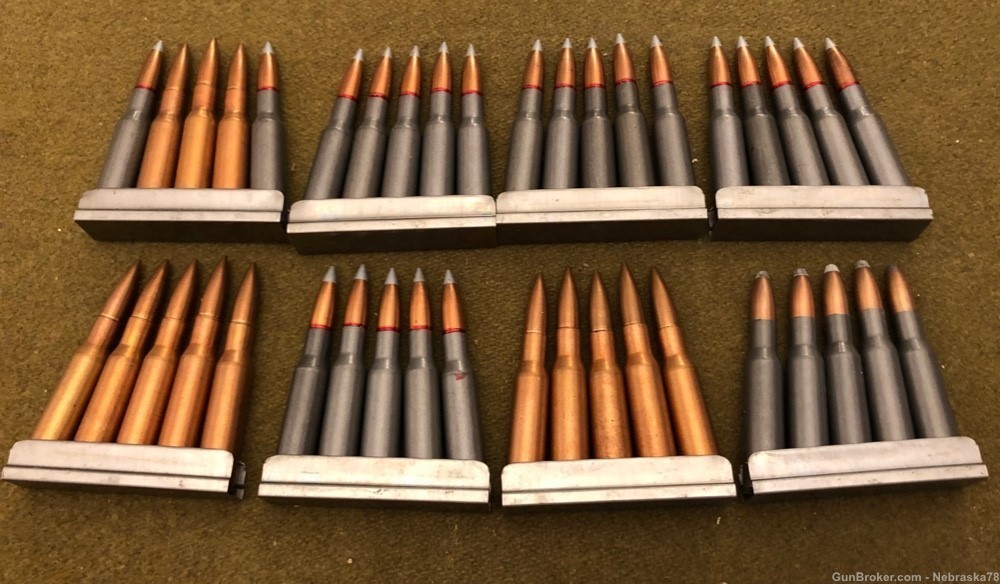 40 rounds on real Russian Tula stripper clips 7.62x54r ammo -img-0