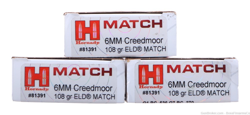 Hornady Match 6mm Creedmoor 108gr ELD Match Lot of 60 81391 (JFM)-img-0