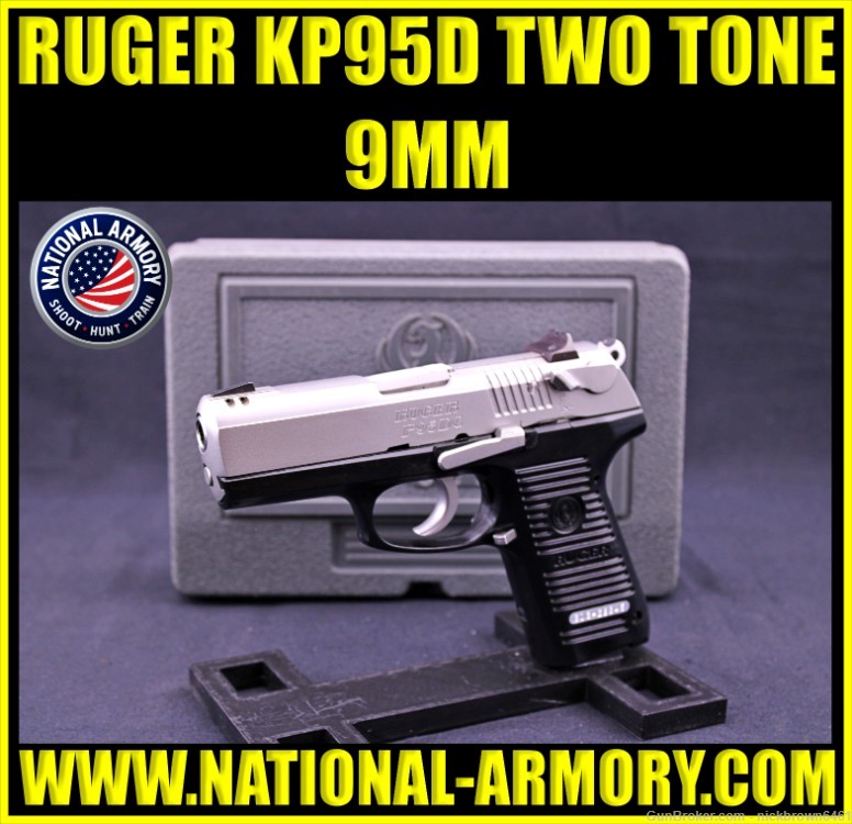 RUGER P95DC 9MM 3.9" STAINLESS STEEL DECOCKER FACTORY BOX 2 MAGAZINES -img-0