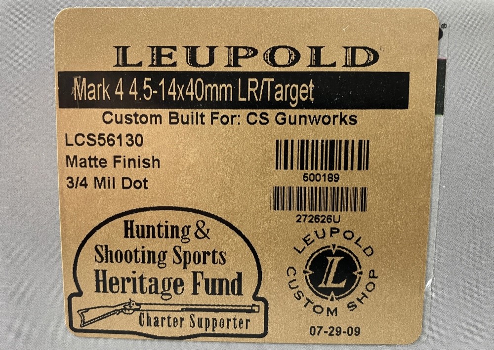 Leupold  Mk4, 4.5-14x40mm, LR/T, M1, 3/4 Mildot, 2009 Custom Shop-img-0