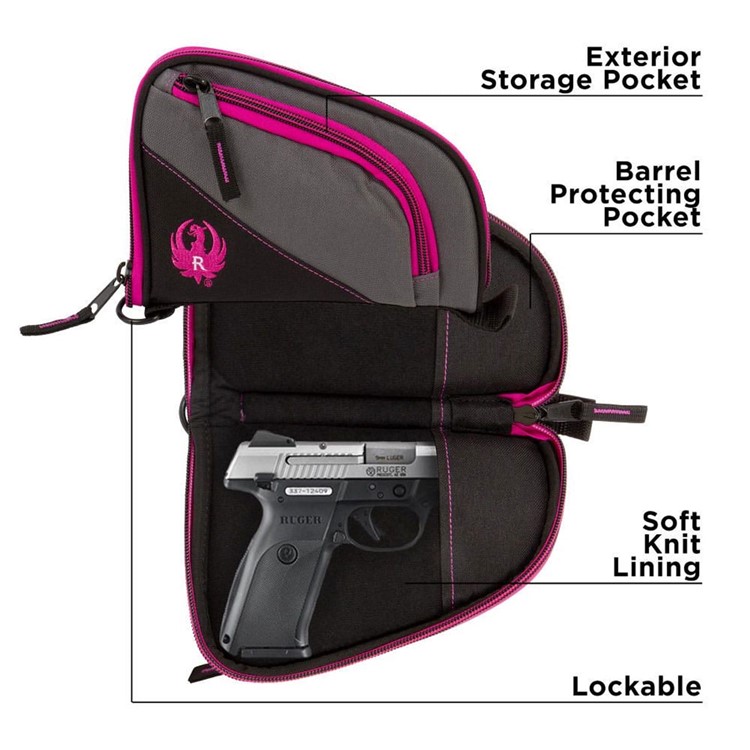 ALLEN COMPANY Ruger Tucson Womens Handgun Case, Gray/Orchid, 8 (27409)-img-6