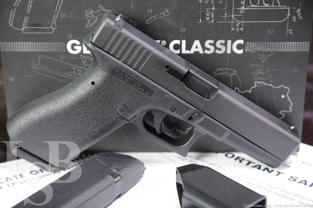 Glock Model 17 Classic G17 Gen 1 9mm Striker Fired Semi Auto Pistol, NO CA -img-0