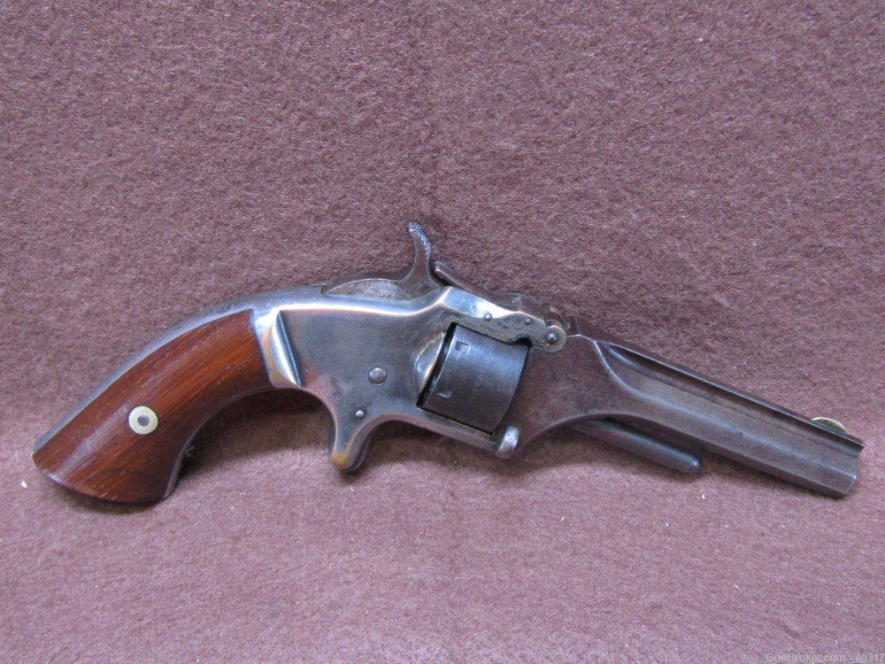 Antique Smith and Wesson Model 1 2nd Issue 22 Short Spur Trigger Revolver-img-0