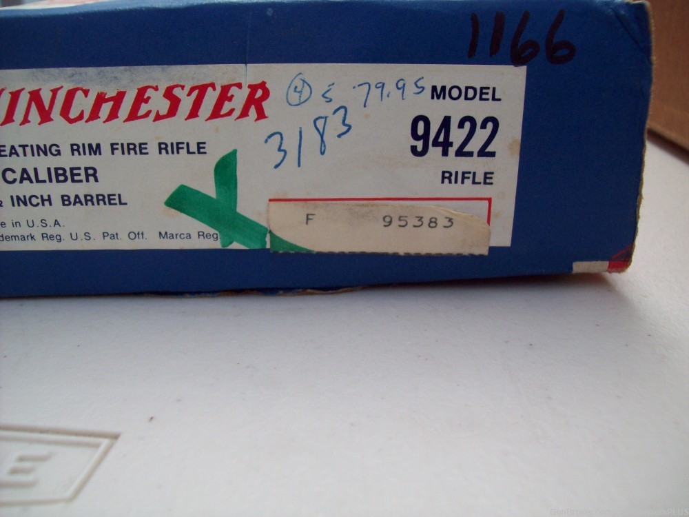WINCHESTER 9422 RIFLE  22 LR BOX AND PAPER WORK AND HANG TAG    BOX ONLY !-img-21