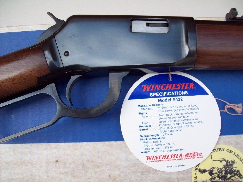WINCHESTER 9422 RIFLE  22 LR BOX AND PAPER WORK AND HANG TAG    BOX ONLY !-img-17