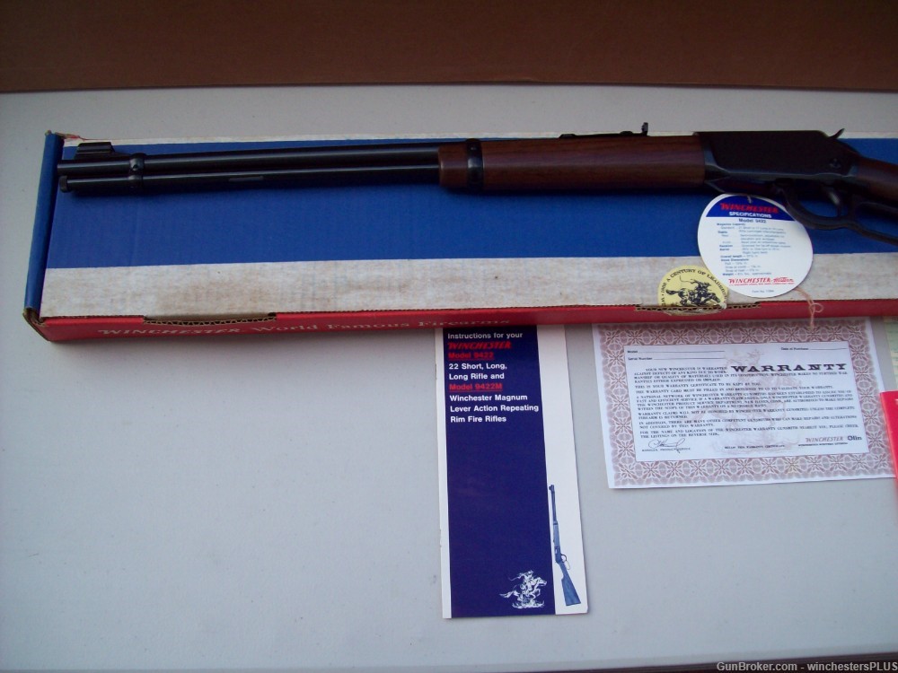 WINCHESTER 9422 RIFLE  22 LR BOX AND PAPER WORK AND HANG TAG    BOX ONLY !-img-2