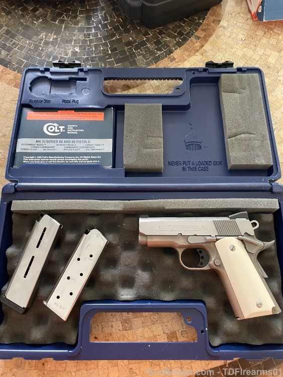 Colt 1911 Defender lightweight stainless .45 acp series 90 w/ box & 3 mags-img-0